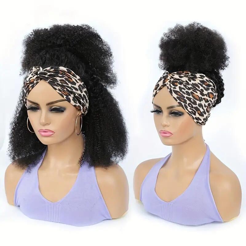 Natural Charm Afro Curly Headband Wig - 180% Dense, Comfortable Rose Net, Glueless & Ready – Ideal for Sports, Daily Wear
