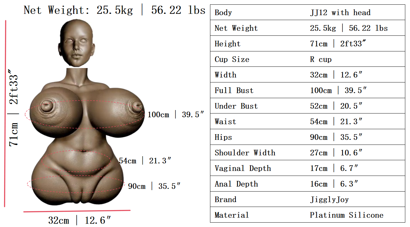 71cm JJ12トルソーサイズ