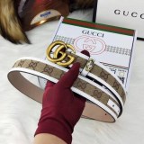 ★日本!!人気！グッチ キャンバスGG柄ベルト 偽物ダークブラウン レディース 35mm guj57727