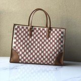 【即発】【セリーヌ トートバッグ 偽物】トリオンフの刺繍テキスタイル ハンドバッグ 194342CS838NO