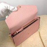 可愛い ルイヴィトン 財布 偽物 ミニバッグ モノグラム アンプラント ポシェット フェリシー ピンク お財布 M67856