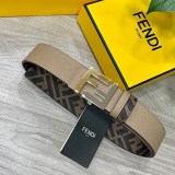 定番 フェンディ グレーレザー ベルト偽物 リバーシブル 4.0cm fey24455