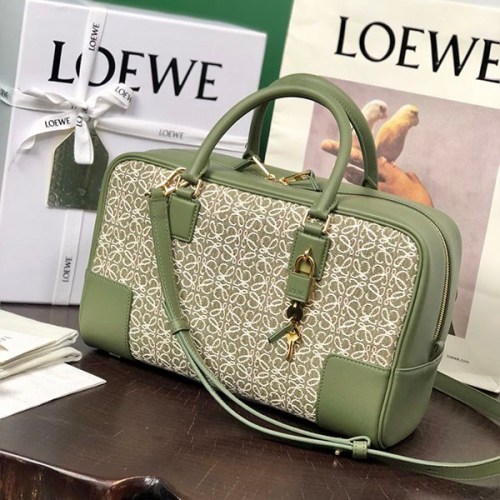 累積売上総額第１位！ロエベ アマソナ 28 ジャカード&カーフ ハンドバッグ 偽物 lom99170