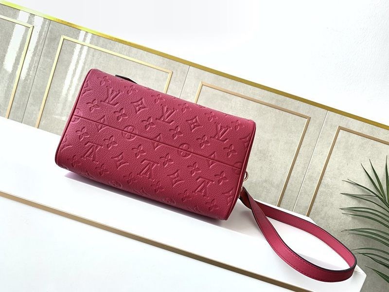 送料込ルイヴィトン 偽物 スピーディバンドリエール25/30★プラムレッド アンプラント ハンドバッグ vug25823