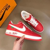 ルイヴィトン × ナイキ エアフォース1 偽物 ロー バイ ヴァージル・アブロー "レッド/ホワイト" nal78732