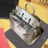 希少色 エルメス バーキン30 クロコダイル ヒマラヤ 偽物 シルバー金具 erp08775