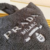 関税送料込 21AW【プラダ】プラダ テリー トートバッグ 偽物 黒 pum38219