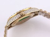 追跡付き発送 ロレックス 腕時計 スーパーコピー デイトジャスト 41mm グリーン 全面ダイヤ メンズ rom20696