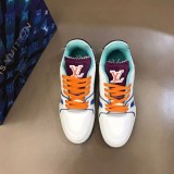 【即発】​ルイヴィトン スニーカー 偽物 トレイナー ライン オレンジ vul87569