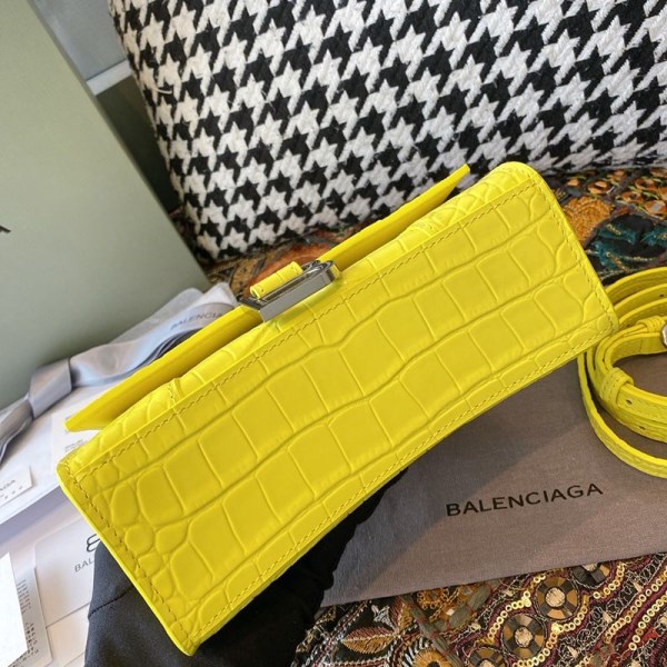 希少色バレンシアガ コピー クロコダイル型押し*HOURGLASS ハンドルバッグ bar75339