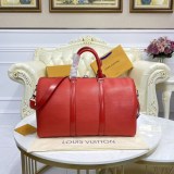 21AW新作 ルイヴィトン×シュプリーム ボストンバッグコピー エピレザー レッド ユニセックス M53419