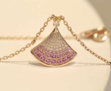 目を惹くカラー ブルガリ ビーゼロワン ネックレス 偽物 DIVAS DREAM☆ローズGold＆輝くダイヤ☆ネックレスS310 Buf46484