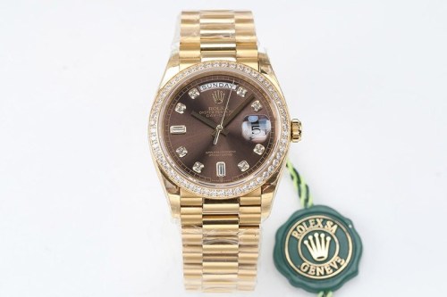 関税負担なしロレックス デイデイト 時計 コピー チョコレート 36mm ros01945