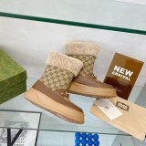 セール新作 お洒落に♪ グッチ もこもこ ショートブーツ 偽物 gul68912
