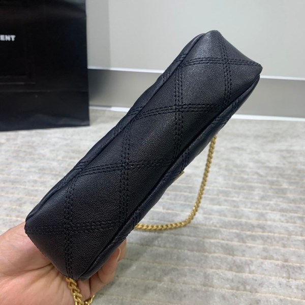 21-22AWサンローラン ショルダーバッグ 偽物 ベッキー ダブルジップポーチ ラムスキン 6089411D3096805