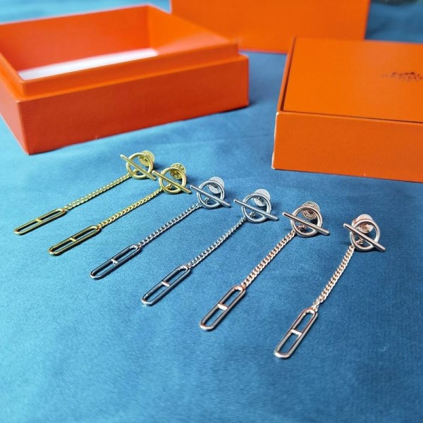 エルメス ファランドール 偽物 18K ローズゴールドピアス 3色 H219592B00