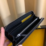 定番フェンディ ジップアラウンド 長財布 偽物 ブラック バッグ バグズ ジッパーウォレット カスタマイズ fea27541