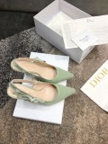 一目惚れ♪ジャディオール 偽物 スリングバックパンプス★ヒール9.5cm グリーン テクニカルファブリック deu99974