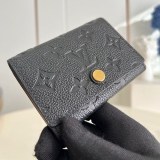 追跡付ルイヴィトン 折りたたみ財布 カード 名刺入れ 偽物 黒 M58456