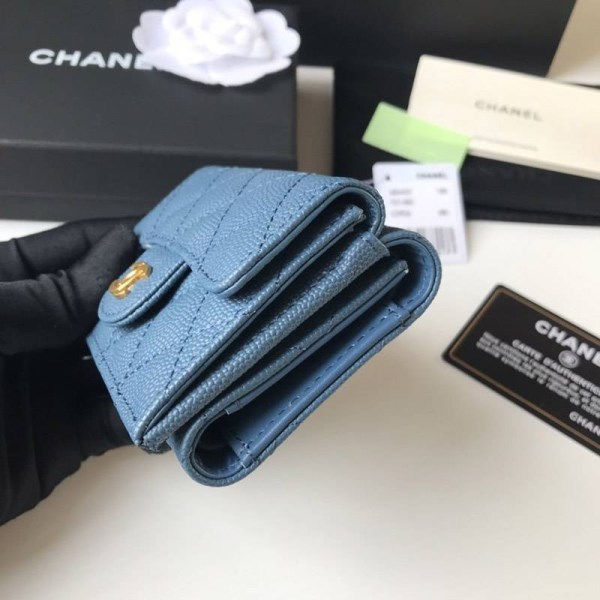 21AW新作 新色☆希少 シャネル 折り財布 コピー キャビアスキン shx85326