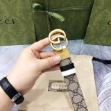 入手困難 グッチ キャンバスGG柄ベルト 偽物ダークブラウン レディース 30mm gui36842