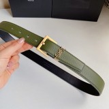 人気急上昇サンローラン コピー YSLモノグラムロゴ レザーベルト 30mm Sah90432