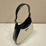 新デザインプラダ コピー ファブリック レザー ショルダーバッグ かごバッグ puh24401
