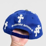 一目惚れ♪クロムハーツ 偽物 BLUE BASEBALL CAP WHITE CROSS PATCH キャップ Kus73197