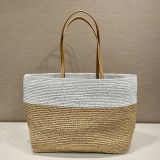 新デザイン プラダ ラフィア×レザー トートバッグ コピー pui11506