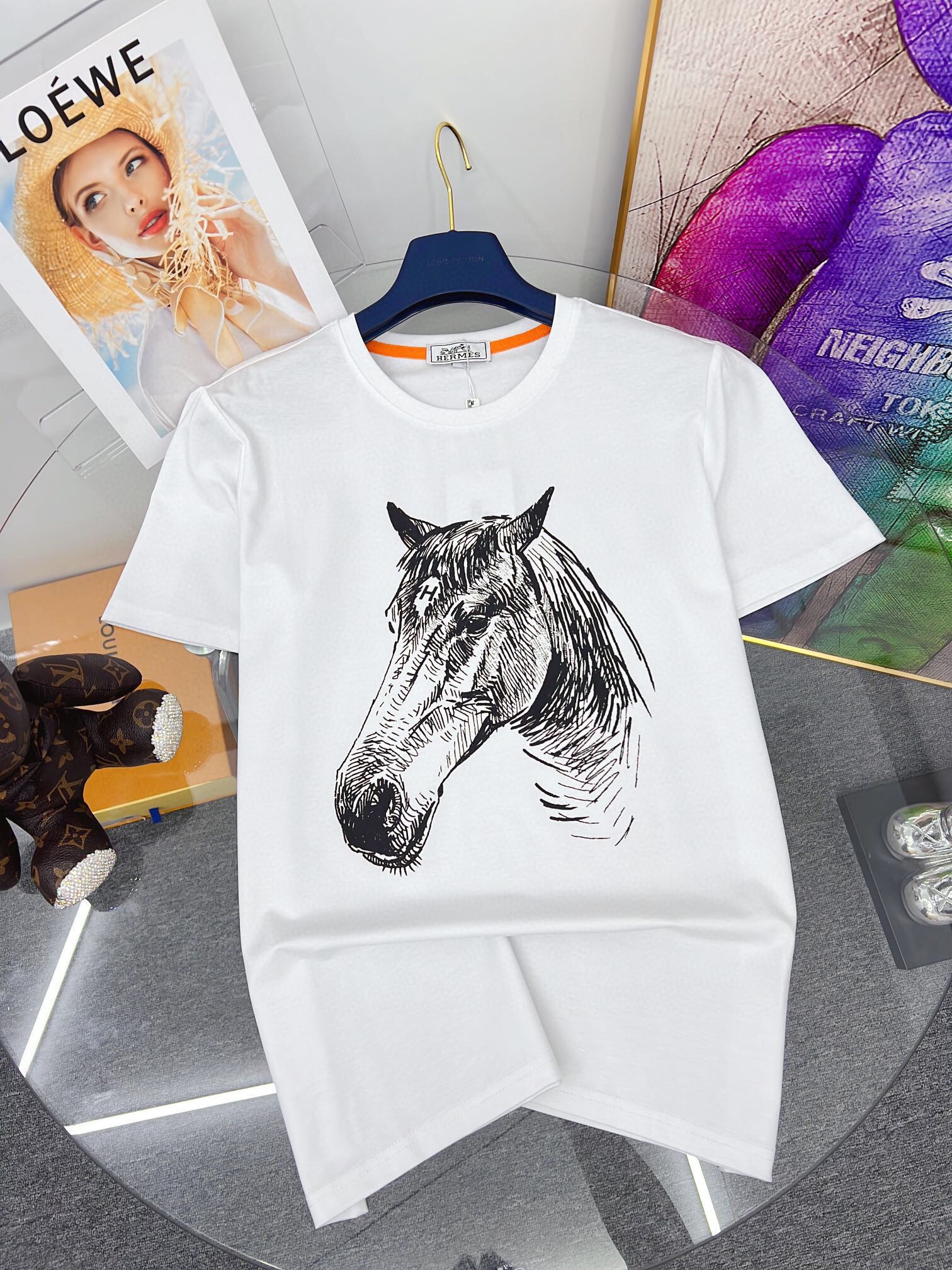 超希少！2024 エルメス 新作 半袖Tシャツ コピー 2色