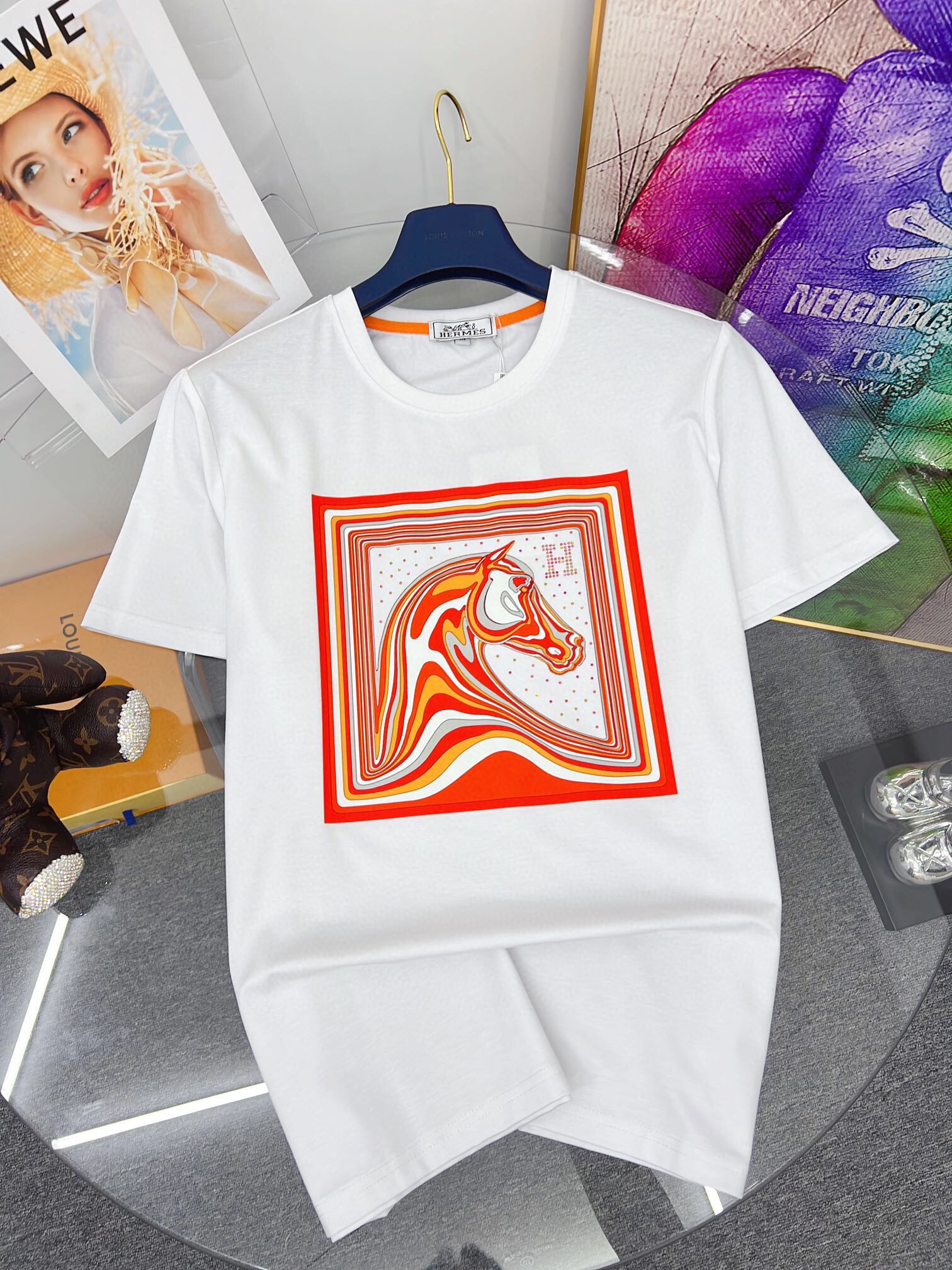 最安値挑戦 2024 エルメス 新作 半袖Tシャツ スーパーコピー 2色