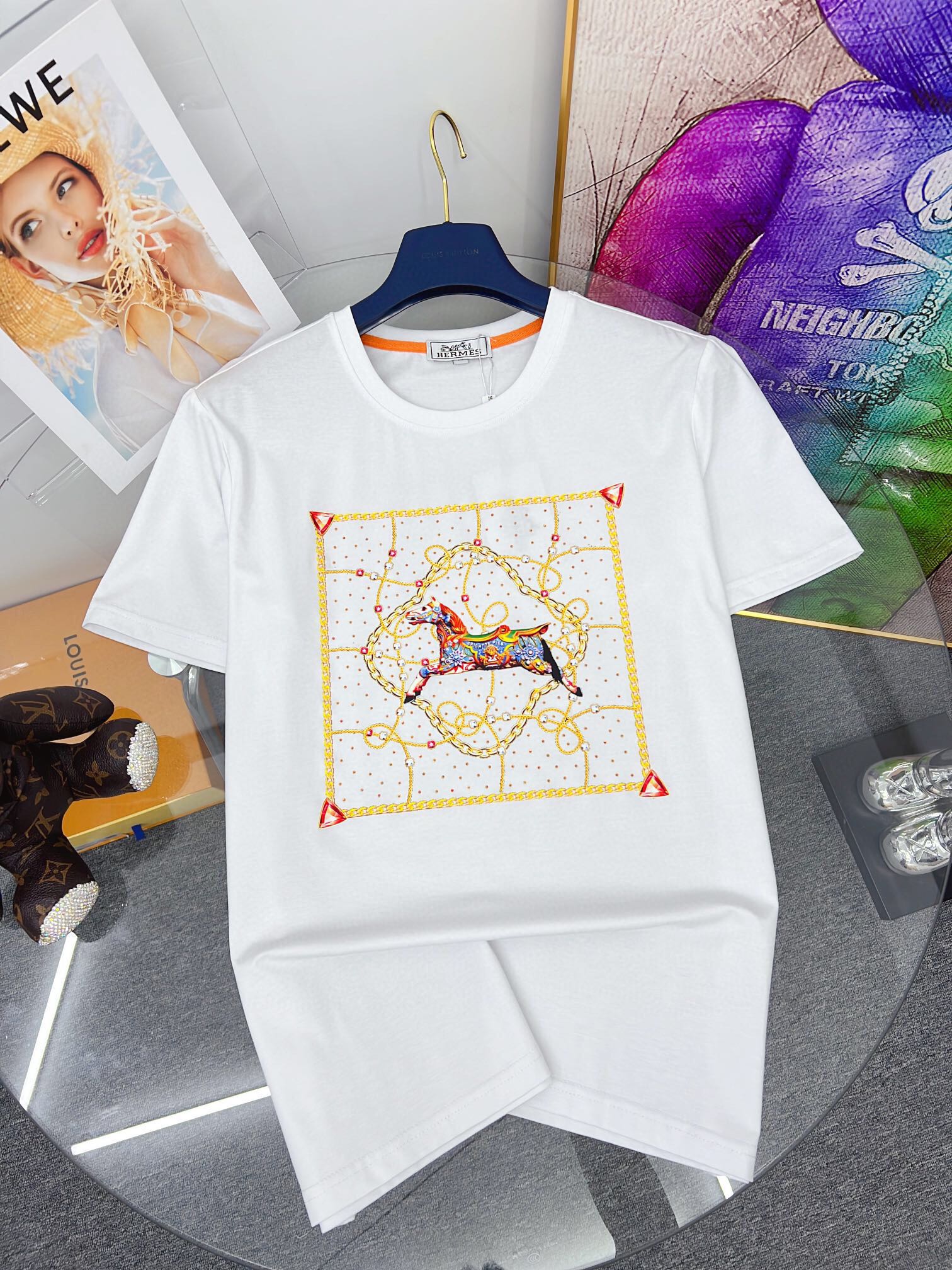 完売前に！2024 エルメス 新作 半袖Tシャツ コピー 2色