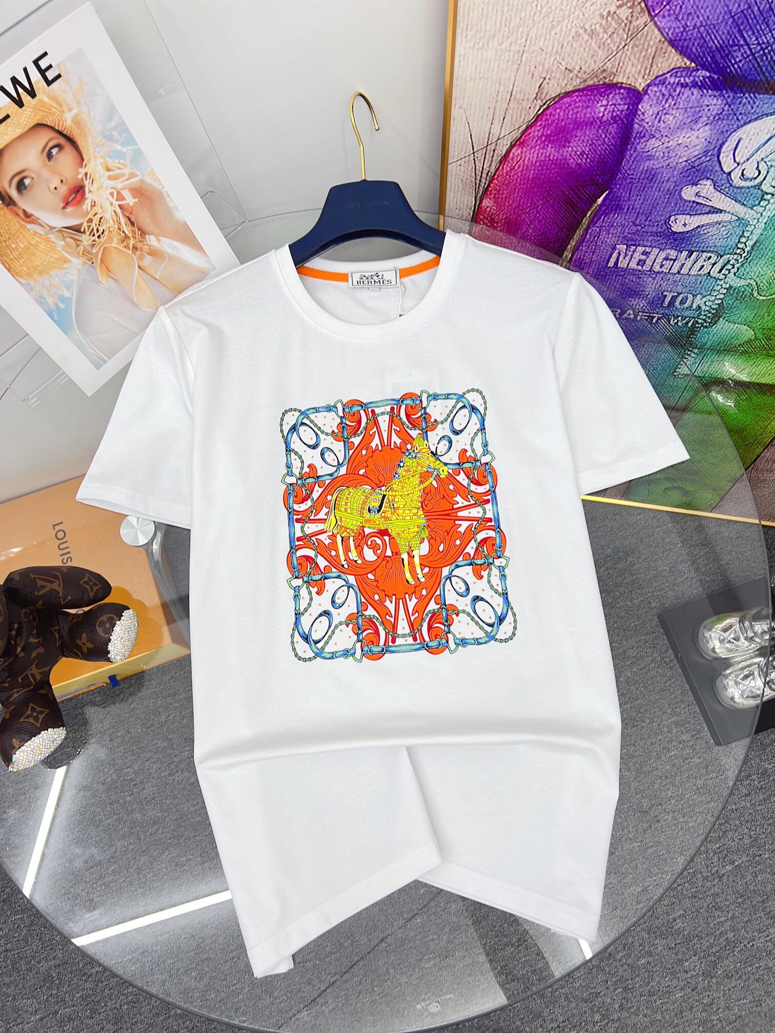 【即発】★ 2024 エルメス 新作 半袖Tシャツ コピー 2色