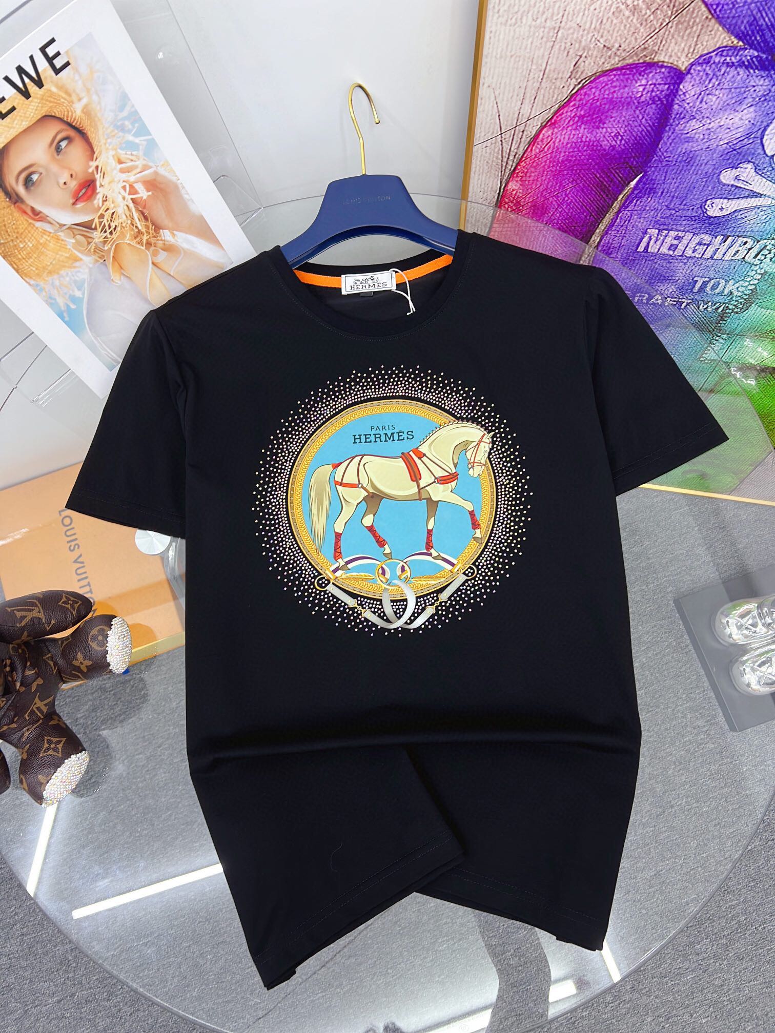 超限定♪ 2024 エルメス 新作 半袖Tシャツ 偽物 2色