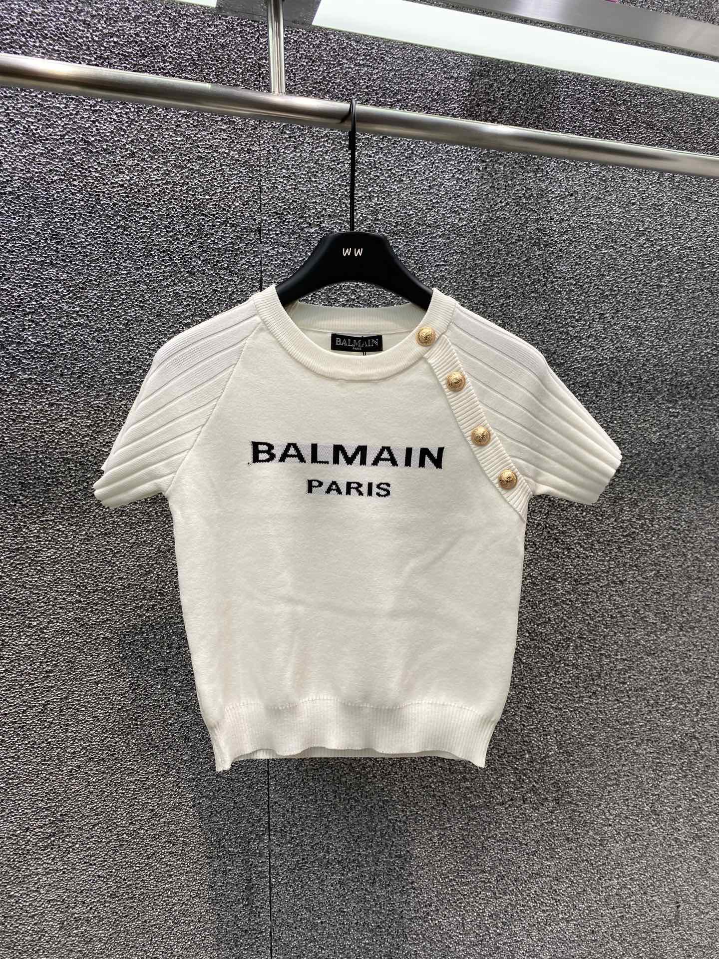 使い勝手良 2024 バルマン 新作 半袖Tシャツ 偽物 2色