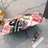 高品質 2024 シャネル 新作 雨晴兼用3段折りたたみ傘 自動開閉 偽物