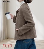 即発送！ 2026 ミュウミュウ 新作 カシミヤコート 偽物 2色