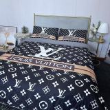 超希少！ルイヴィトン 2026新作 掛け布団カバーセット4点 ダブルサイズ/キングサイズベッド シルクベッドカバー 新居寝具用品
