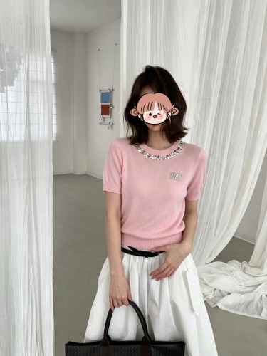 売上総額１位！ 2026 ミュウミュウ 新作 半袖Tシャツ 偽物