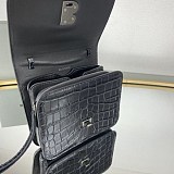 欲しい♡超限定♪【バレンシアガ】ミニクロスボディバッグ スーパーコピー★ブラッククロコダイルプリントレザー bar05716