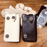 稀少 十クロムハーツ十【クロスボールボタン 偽物】◆レザーキーケース･BLK Kur85182