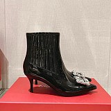 ☆超人気☆ロジェヴィヴィエ Viv In The City レザー アンクル ブーツ 偽物 rov92028