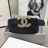 希少色シャネル 偽物 カーフスキン ベルト 30mm メタル & レジン shc34556