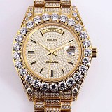 希少色 ロレックス 時計 スーパーコピー デイデイト 39MM メンズ シャンパン 全面ダイヤド roh66055