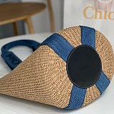 クロエ WOODY 偽物 ラージ バスケット かごバッグ/ Denim chb25866