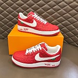 ルイヴィトン × ナイキ エアフォース1 偽物 ロー バイ ヴァージル・アブロー "レッド/ホワイト" nal78732