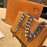 超希少！ルイヴィトン 偽物 コリエ・チェーンリンクス パッチーズ ストラス ネックレス vux38192