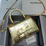送料込バレンシアガ 偽物 クロコダイル型押し*HOURGLASS ハンドルバッグ S ban64547