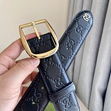 可愛い グッチ ベルト コピー 449716 ダラーカーフ ブラック 黒 40mm gue60387