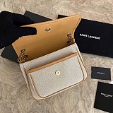 希少色 サンローラン ニキミディアムリネンキャンバスショルダーバッグ 偽物 Sas55849